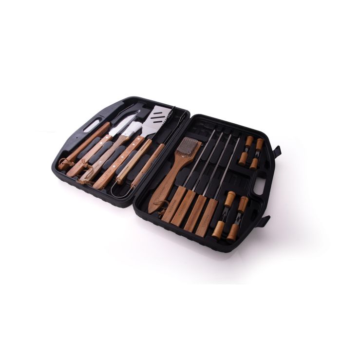 Maverick Bbq Tool Kit 18pcs In Hard Shell Case Black 44x8x30cm