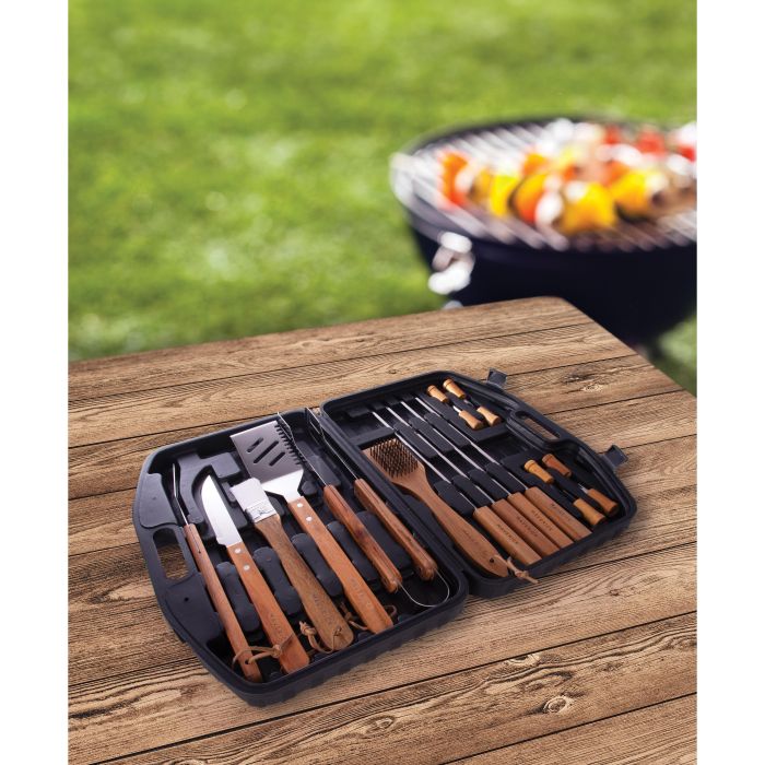 Maverick Bbq Tool Kit 18pcs In Hard Shell Case Black 44x8x30cm