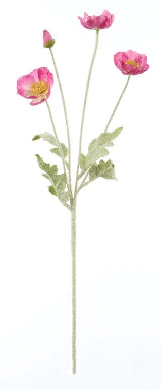 Rogue Poppy Spray Dark Pink 60x8x12cm Artificial Plants The Cooks Kitchen 