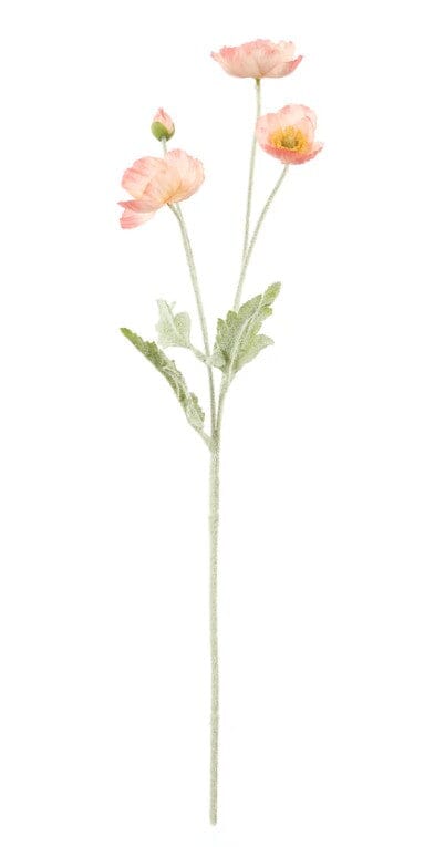 Rogue Poppy Spray - Coral 60x8x12cm Artificial Plants The Cooks Kitchen 