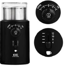 Coffee Culture Black Electric Coffee Grinder - 12 Cup