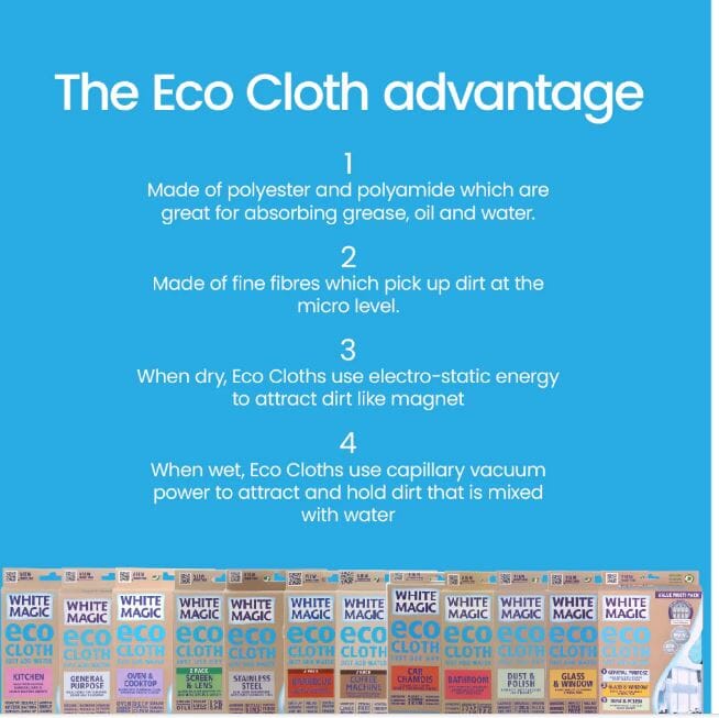 Microfibre Stainless Steel Eco Cloth Cleaning Equipment The Cooks Kitchen 