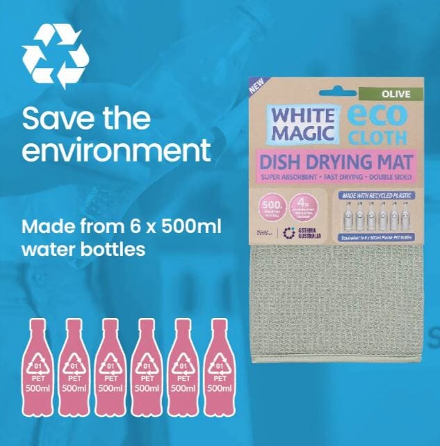 White Magic - Dish Drying Mat - Midnight Cleaning Equipment The Cooks Kitchen Mandurah 