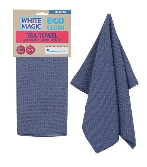 White Magic - Eco Cloth Tea Towel - Denim Cleaning Equipment The Cooks Kitchen Mandurah 