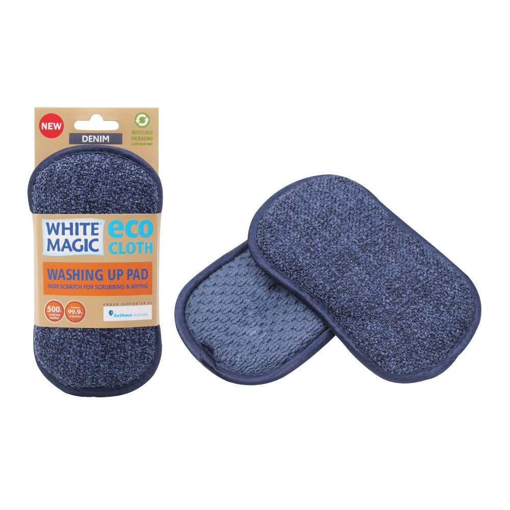 White Magic - Eco Cloth Washing Up Pad - Denim