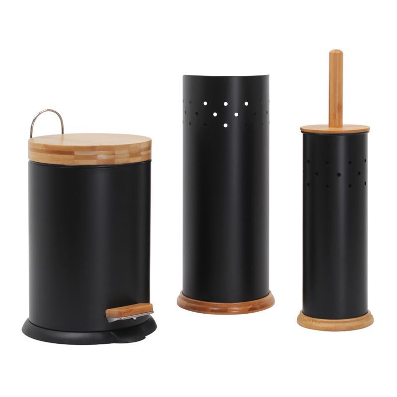 Eco Basics 3 Piece Bathroom Set Black