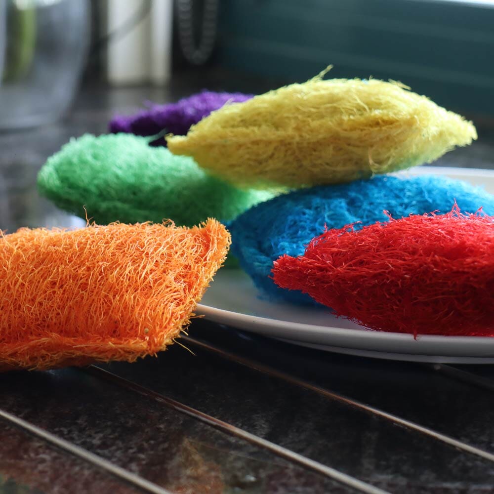 Eco Basics Natural Kitchen Scrubber - Coral Cleaning Cloths The Cooks Kitchen 