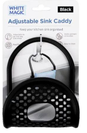 White Magic Adjustable Sink Caddy  - Black
