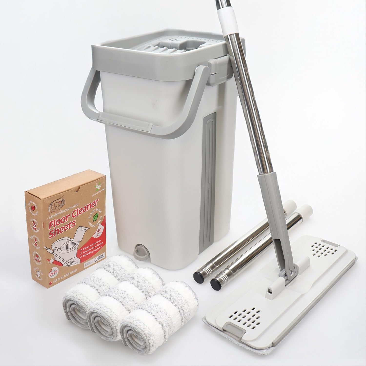 White Magic Flat Mop & Bucket Set