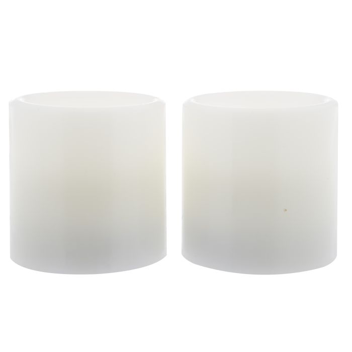 Emporium Set Of 2 Pillar Led Candles 7.5cm