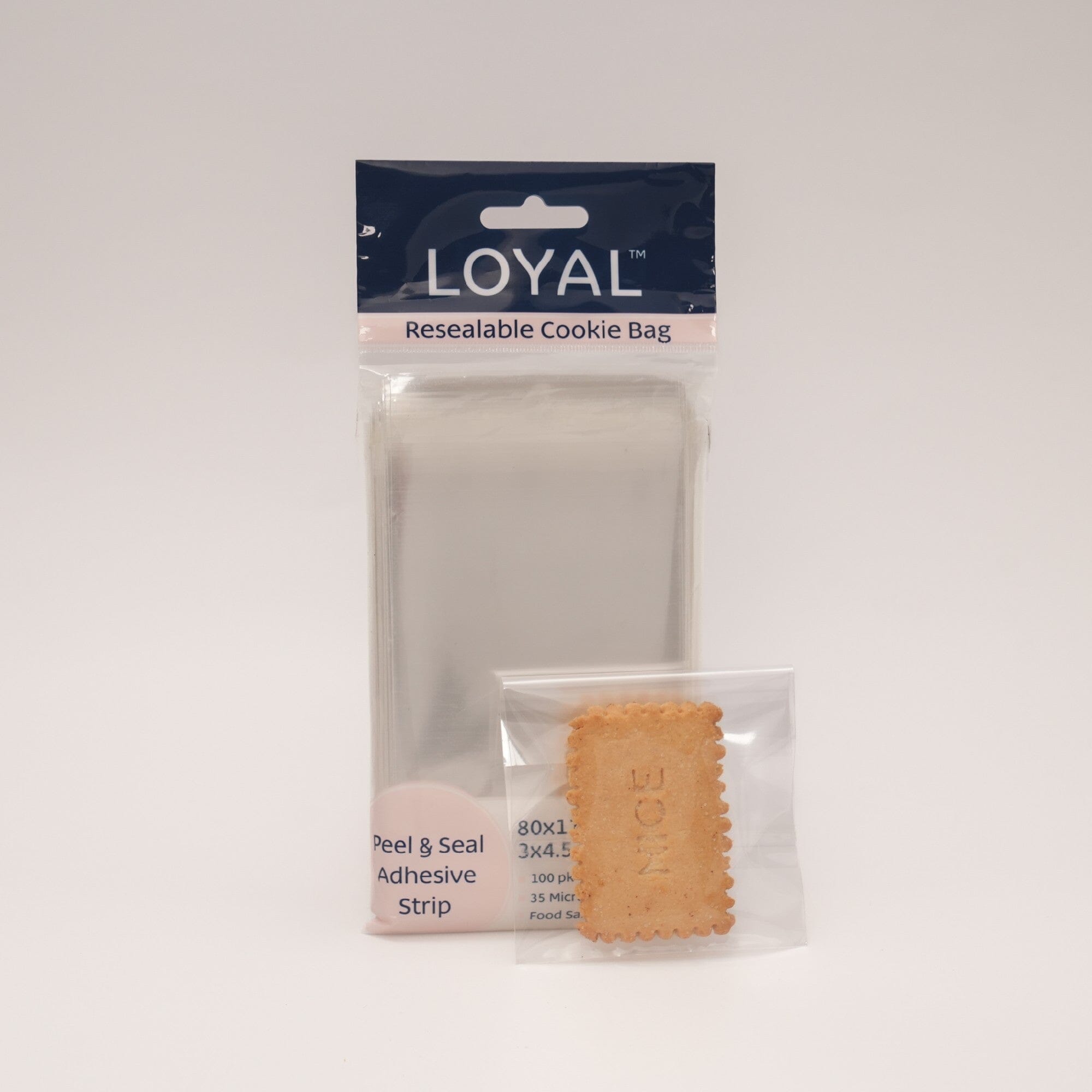Loyal Resealable Cookie Bag 90x90mm Gift Bags & Cookie Bags The Cooks Kitchen 