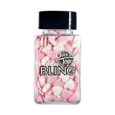 Over The Top Edible Bling Love Hearts - White And Pink