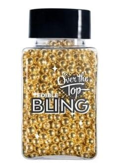 Over The Top Edible Bling Gold Pearls 4mm - 80g Edible Decorations The Cooks Kitchen Mandurah 