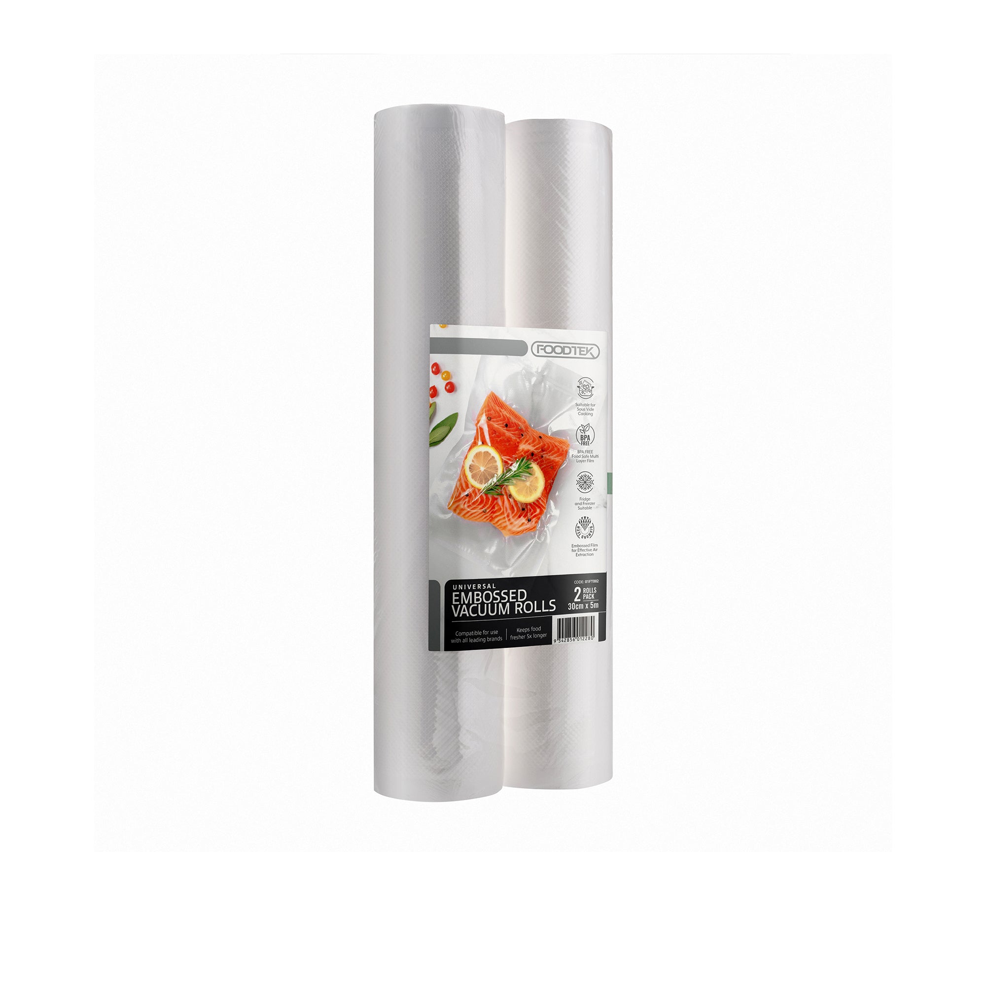 Foodtek Embossed Vacuum Rolls 2 Pack - 20cmx5m