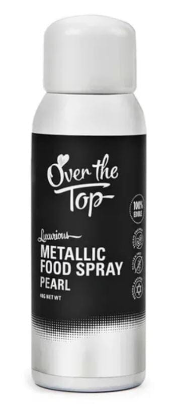 Over The Top Metallic Food Spray 48g - Pearl White Aerosol Spray Colours The Cooks Kitchen 