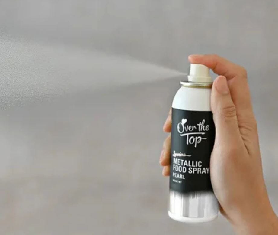 Over The Top Metallic Food Spray 48g - Pearl White Aerosol Spray Colours The Cooks Kitchen 