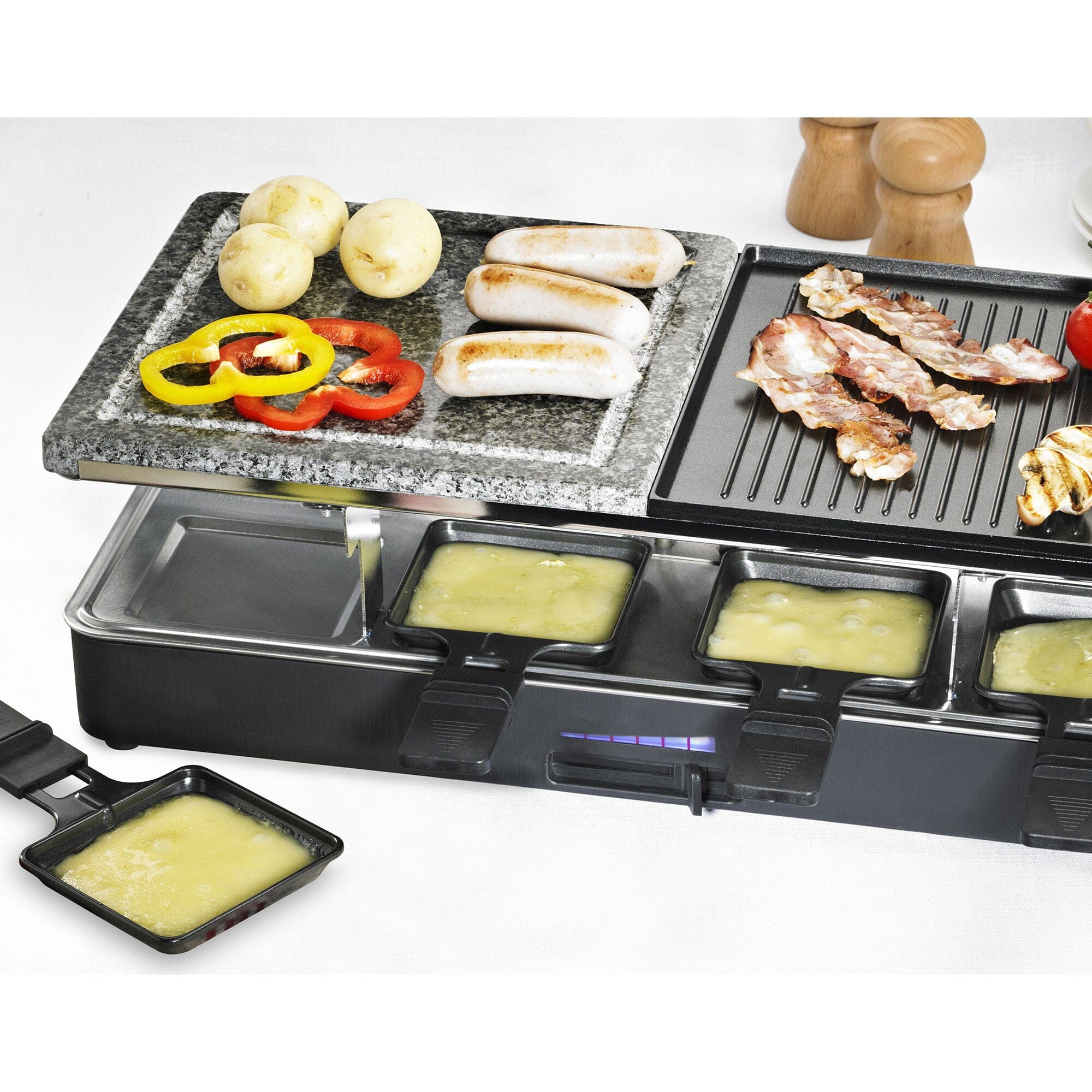 8 Person Electric Party Grill 46x23cm - Black Contact Grills The Cooks Kitchen 