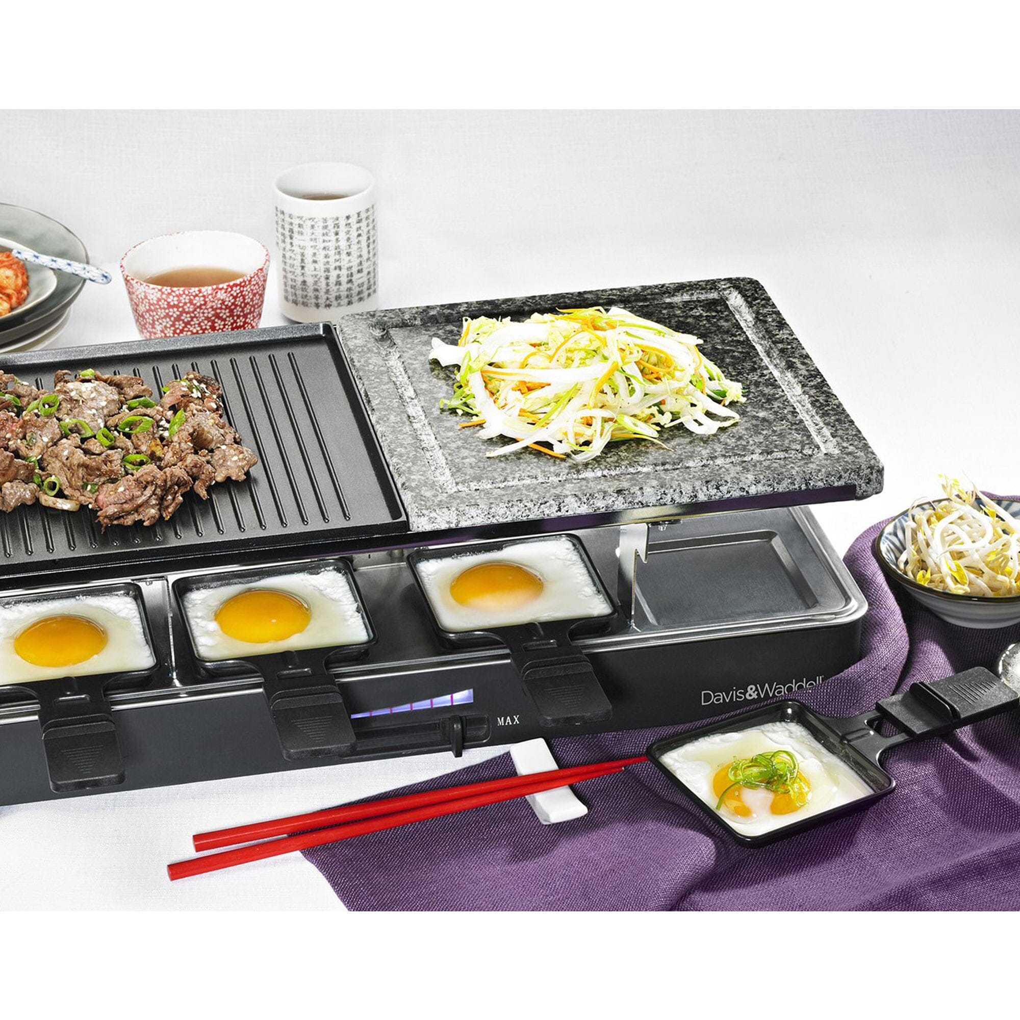 8 Person Electric Party Grill 46x23cm - Black Contact Grills The Cooks Kitchen 