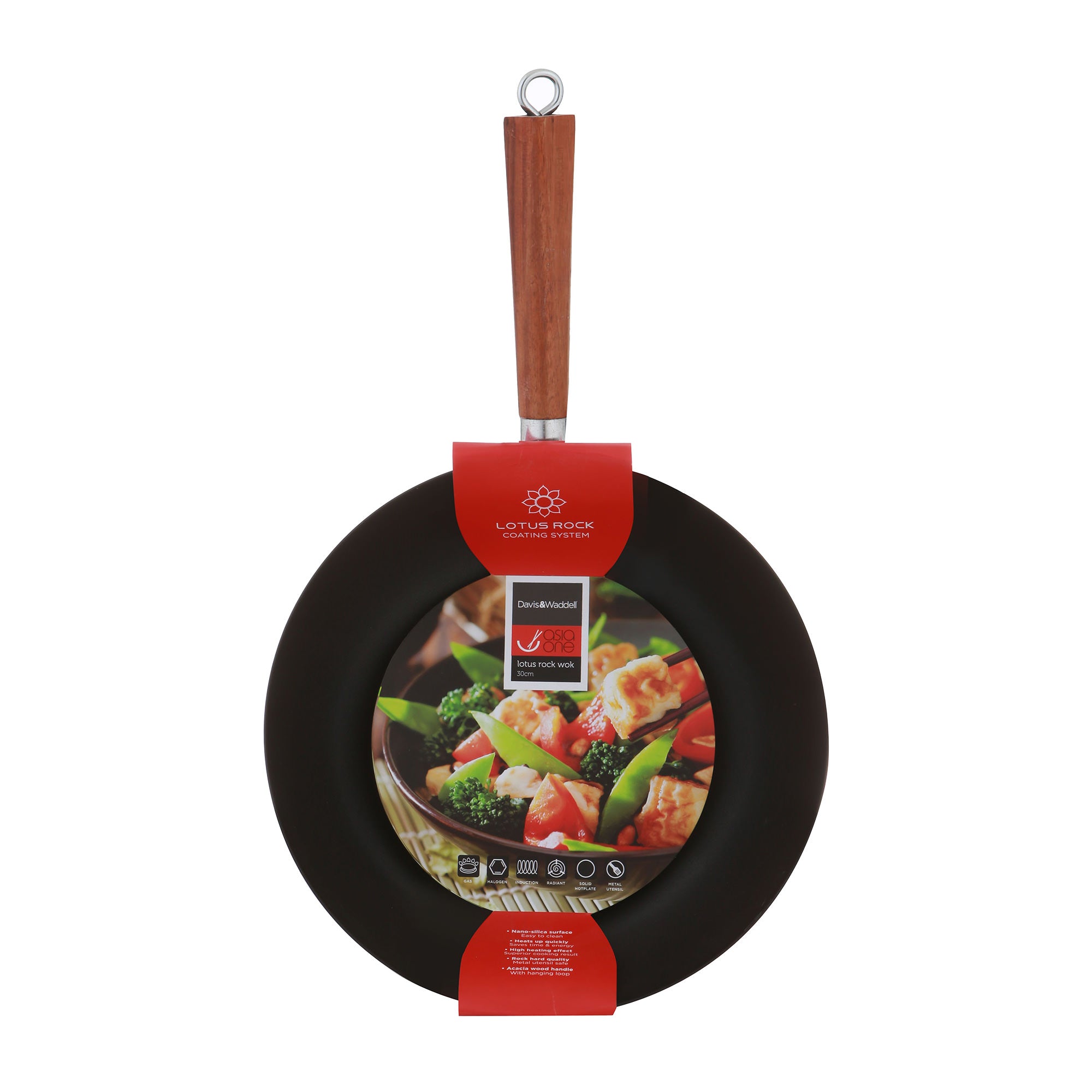 Davis & Waddell Lotus Rock Non-stick Stirfry Wok 30cm