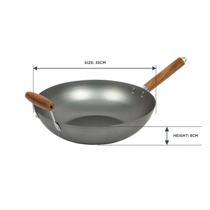 Davis & Waddell Carbon Steel Wok 35cm