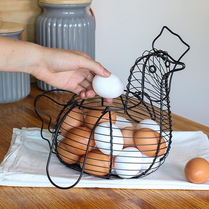 Pantry Chicken Egg Basket Black 35x14x28cm