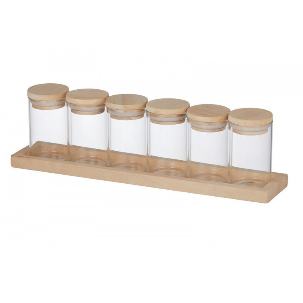 Davis & Waddell 6pc Spice Jar Set W/ Base