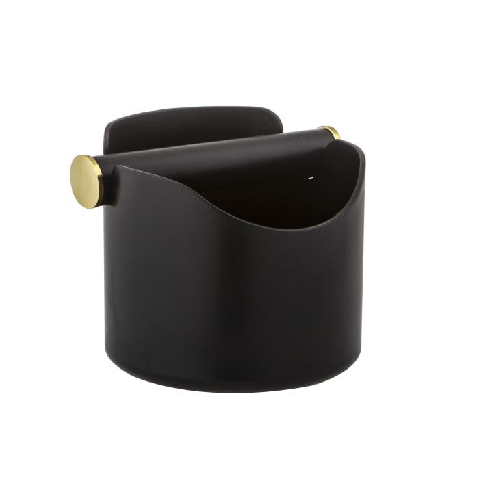 Leaf & Bean Ibiza Knock Box, Black & Gold, 12x12x11cm