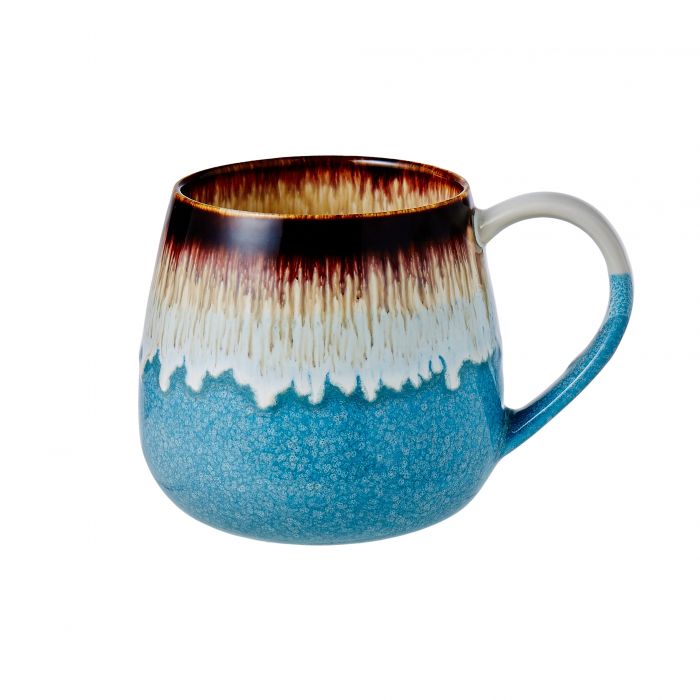 Leaf & Bean Roma Reactive Glaze Mug Blue/brown 500ml