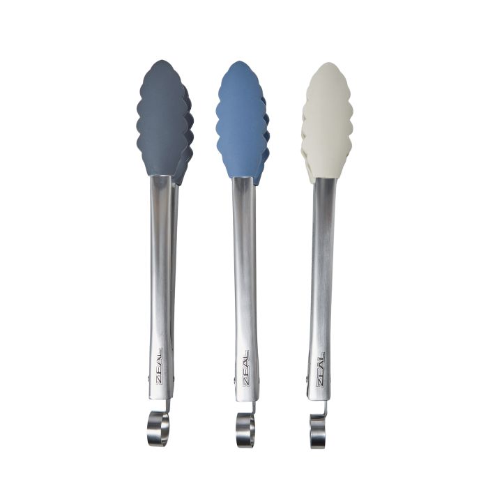 Zeal Cosy Silicone Tongs 3 Assorted Colours