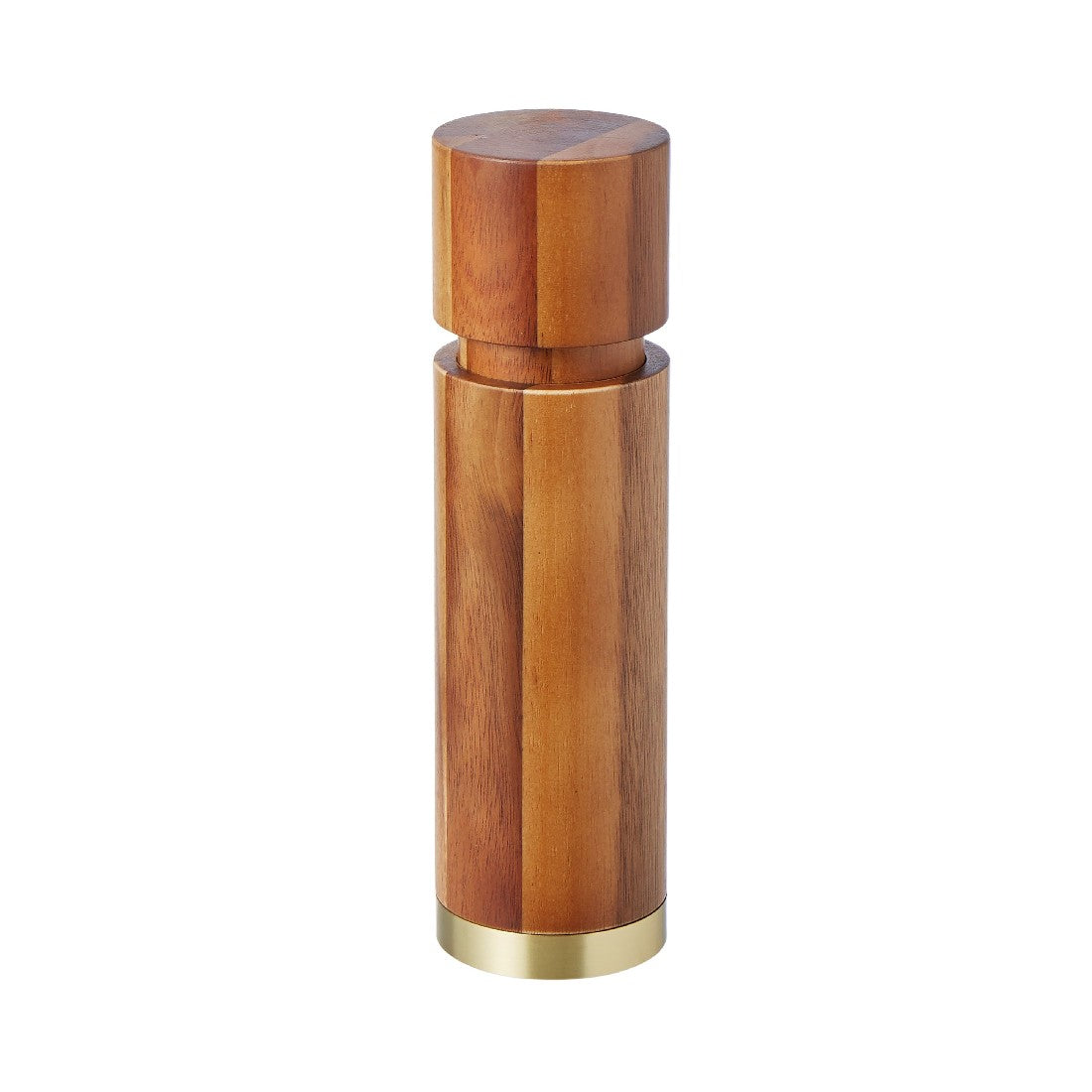 Davis & Waddell Acacia & Brass Pepper Mill Natural 5x18cm Salt & Pepper Mills The Cooks Kitchen Mandurah 