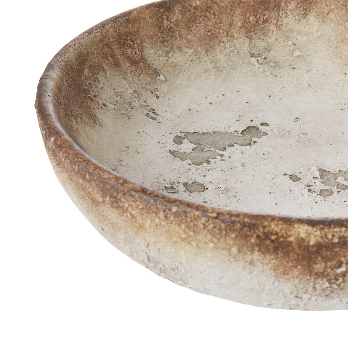 Amalfi Distressed Two Toned Ceramic Decorative Bowl 28.5x28.5x9cm