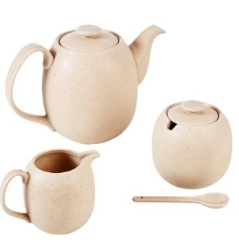 Leaf & Bean Aster 4pc Tea Set Natural