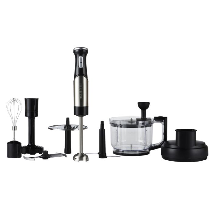 Masterpro Deluxe Plus Immersion Blender Set, Silver & Black
