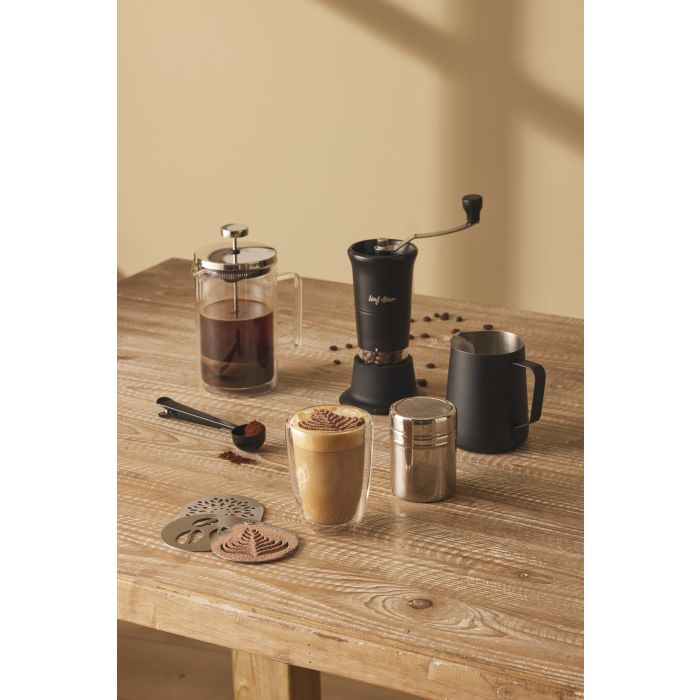 Leaf & Bean Stainless Steel Coffee Stencils 3pcs Set Stainless Steel 9.8x8.4x0.6cm