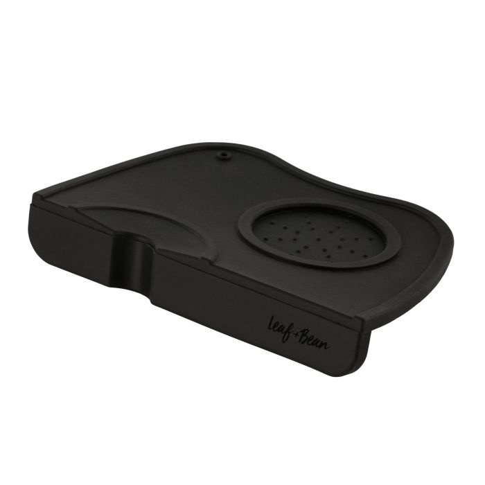 Leaf & Bean Coffee Tamper Mat 12.5x17.5x3cm - Black