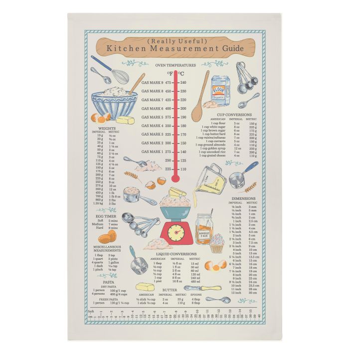 Ulster Weavers Kitchen Measurements Cotton Tea Towel Multi-coloured 74x48x0.2cm