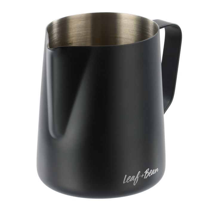 Leaf & Bean Stainless Steel Milk Frothing Jug 600ml Black