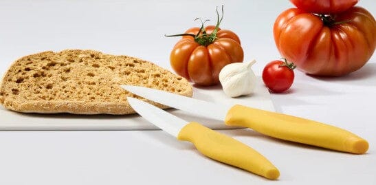 Svna Ceramic Prep Knife & Sheath Yellow Ceramic Knives The Cooks Kitchen 