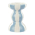 Emporium Lane Stripe Candle Holder Small Blue & White 9.5x9.5x14cm Room Diffusers & Candles The Cooks Kitchen 