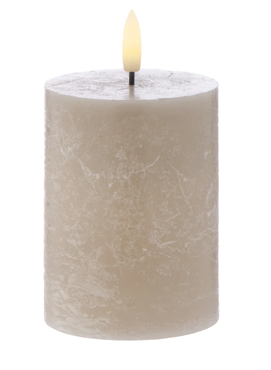 Amalfi Hughe Led Flickering Candle Taupe - 10cm