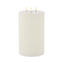 Amalfi Hughe Led Flickering Pillar Candle 3 Wicks Rustic White 15x15x25cm