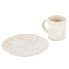 Leaf & Bean Freya Mug & Side Plate Set 12x9x10cm/21.5x4.5x3cm - Oat & White