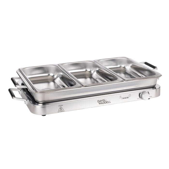 Davis & Waddell 3 In 1 Bain Marie & Warming Tray Stainless Steel 66x36x17cm Servingware The Cooks Kitchen 