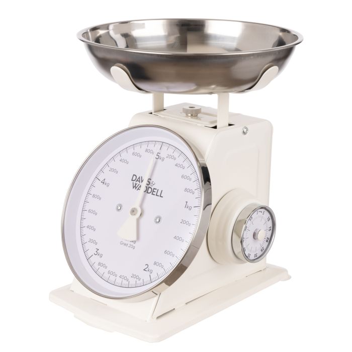 Davis & Waddell Newbury Mechanical Timer And Scale 2pcs Set Cream 21.5x14.9x20.8cm/7.3x7.3x3cm