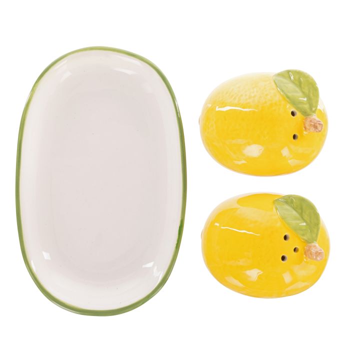Emporium Limoncello Salt And Pepper Shakers Yellow & Green 13x8.2x6cm