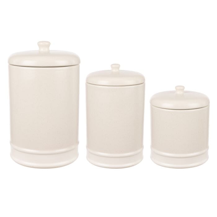 Davis & Waddell Darley Canister 3pcs Set Cream 800ml/1.1l/2.1l Matching Storage Sets The Cooks Kitchen 