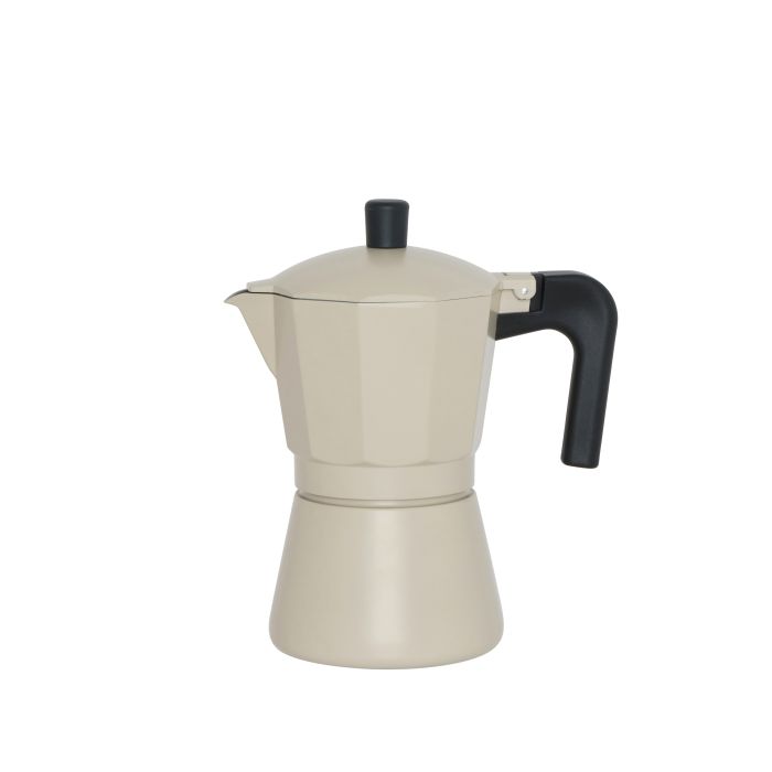 Leaf & Bean Piazza Stovetop Espresso Maker 6 Cups Oat 16.7x10x19.2cm