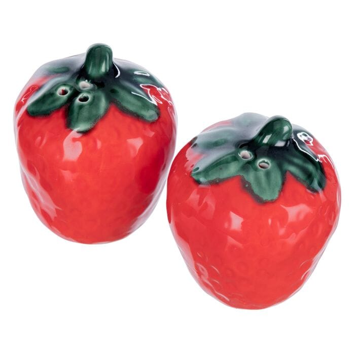 Emporium Strawberry Fields Salt And Pepper Shakers Red & Green 5x5x7cm Salt & Pepper Grinders & Mills The Cooks Kitchen 