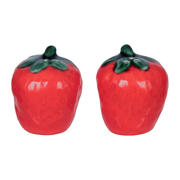Emporium Strawberry Fields Salt And Pepper Shakers Red & Green 5x5x7cm Salt & Pepper Grinders & Mills The Cooks Kitchen 