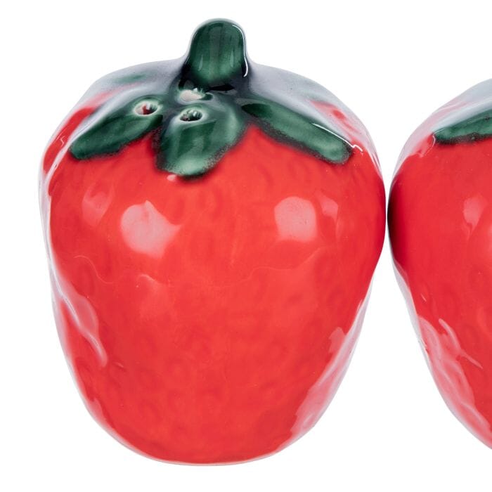 Emporium Strawberry Fields Salt And Pepper Shakers Red & Green 5x5x7cm Salt & Pepper Grinders & Mills The Cooks Kitchen 